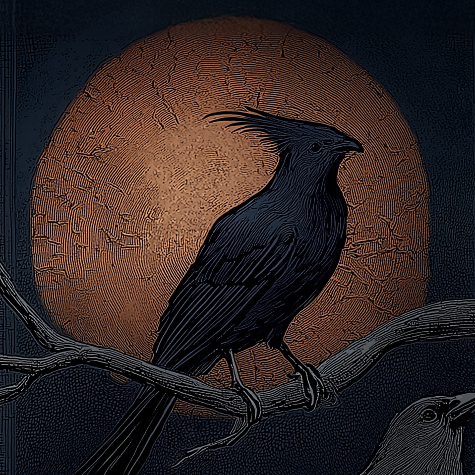 Gothic Illustration of Birds Rolled Posters