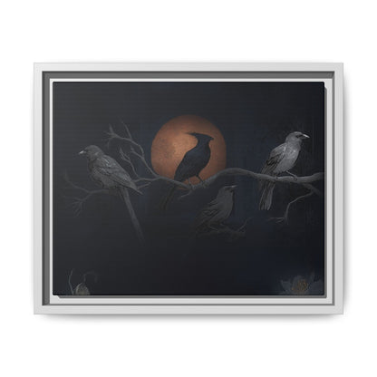 Three Ravens Matte Canvas, Framed Multi-color