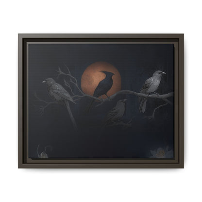 Three Ravens Matte Canvas, Framed Multi-color