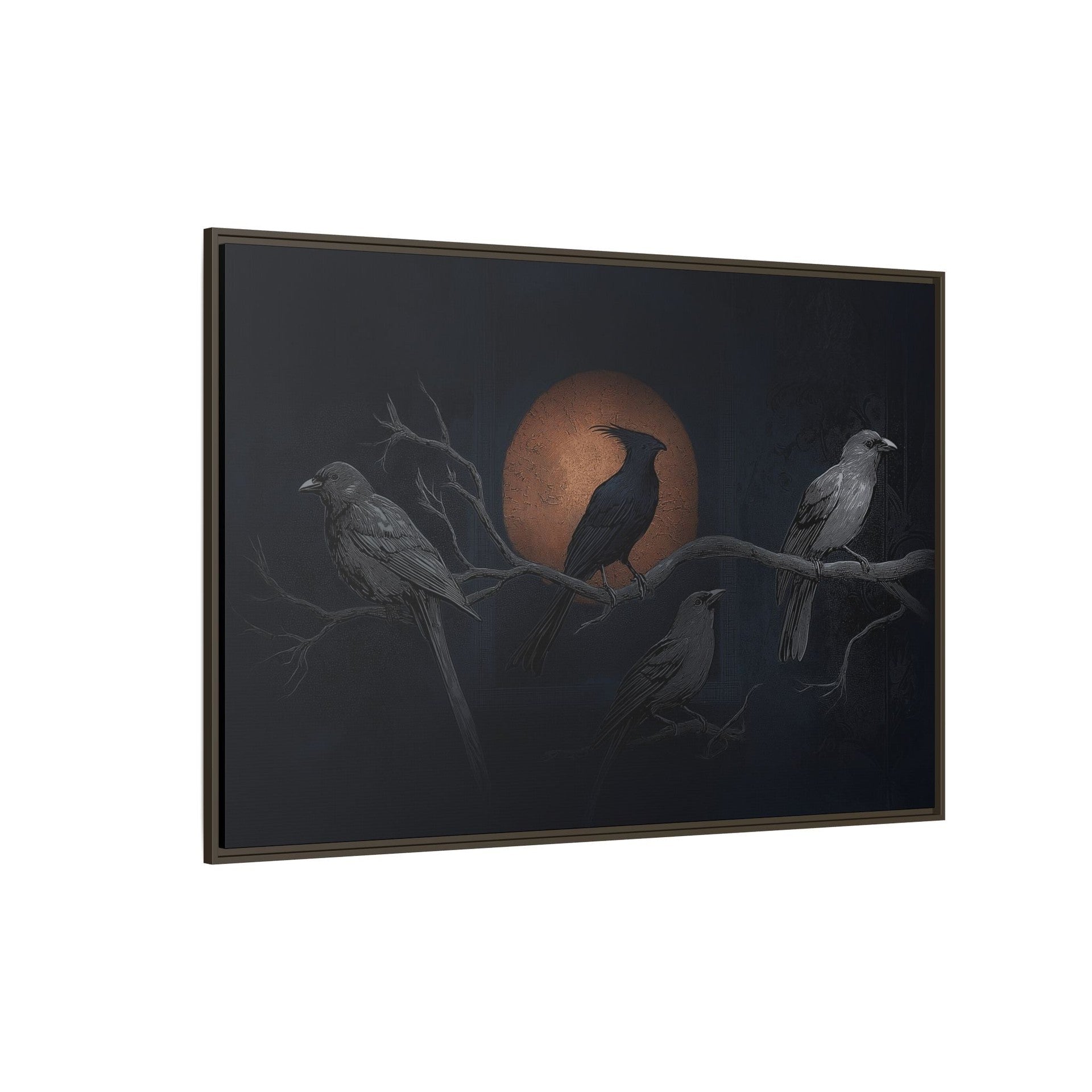 Three Ravens Matte Canvas, Framed Multi-color