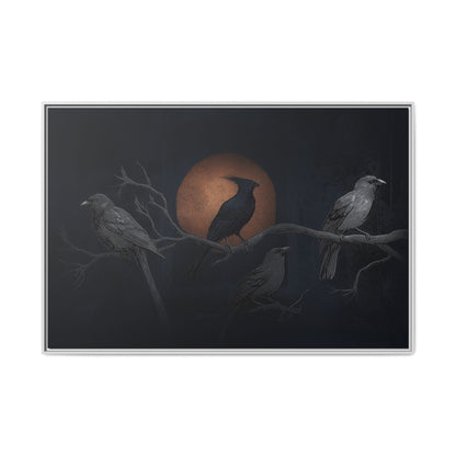 Three Ravens Matte Canvas, Framed Multi-color