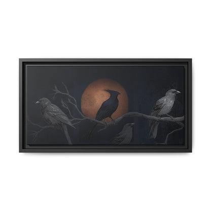 Three Ravens Matte Canvas, Framed Multi-color