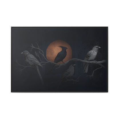 Three Ravens Matte Canvas, Framed Multi-color