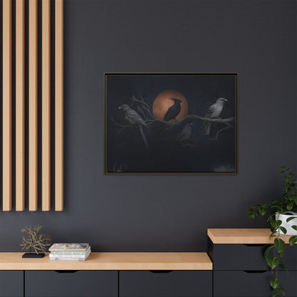 Three Ravens Matte Canvas, Framed Multi-color