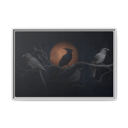 Three Ravens Matte Canvas, Framed Multi-color