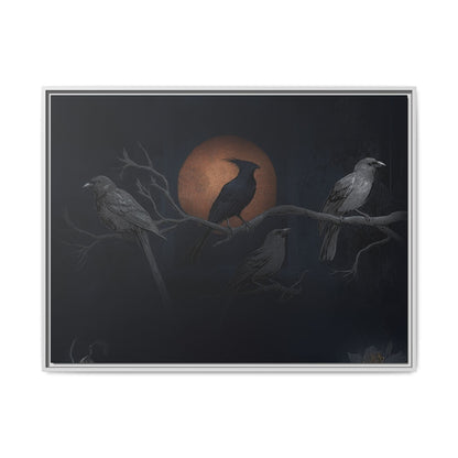 Three Ravens Matte Canvas, Framed Multi-color