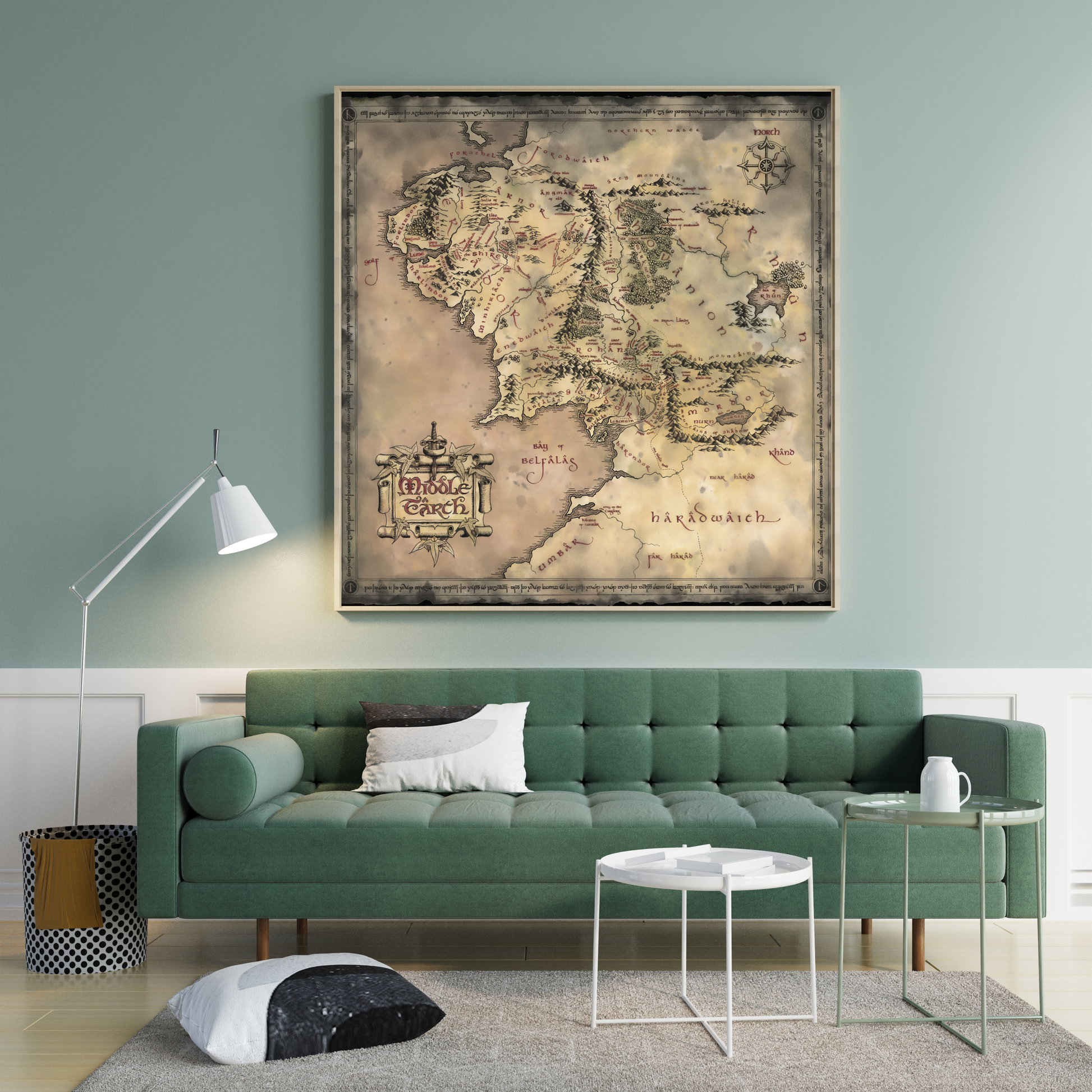 Premium Middle Earth Map, High-Quality Photo Paper Print for Tolkien Fans