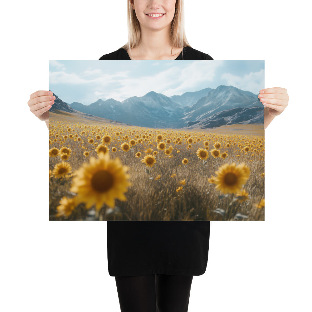 Golde Horizon of Sunflowers Printed Poster