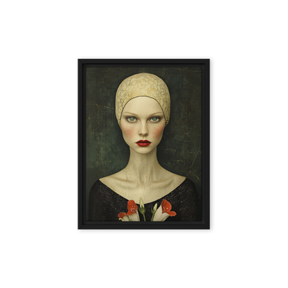 Woman in the style of Edwardian art nouveau Framed Canvas Wall Art