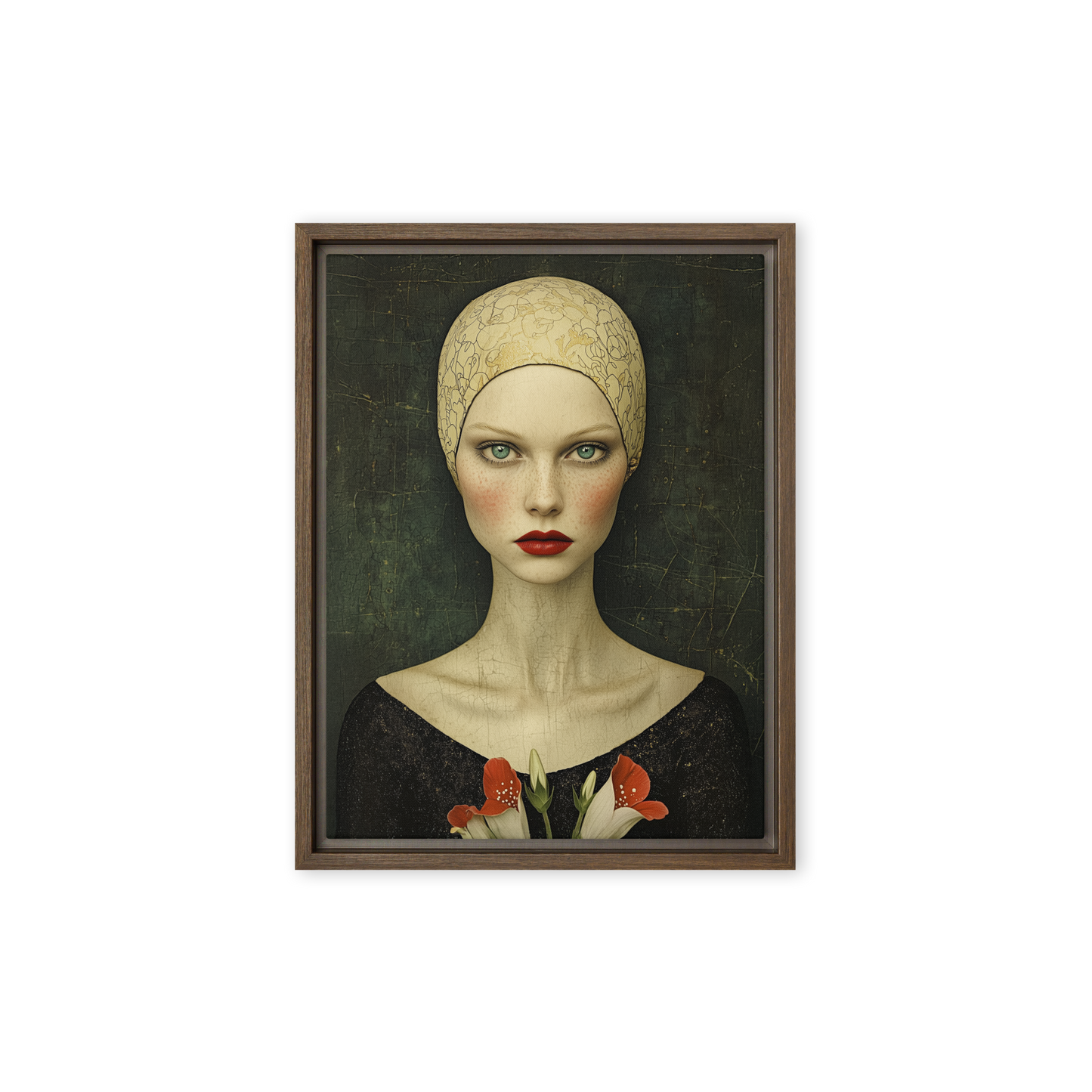 Woman in the style of Edwardian art nouveau Framed Canvas Wall Art