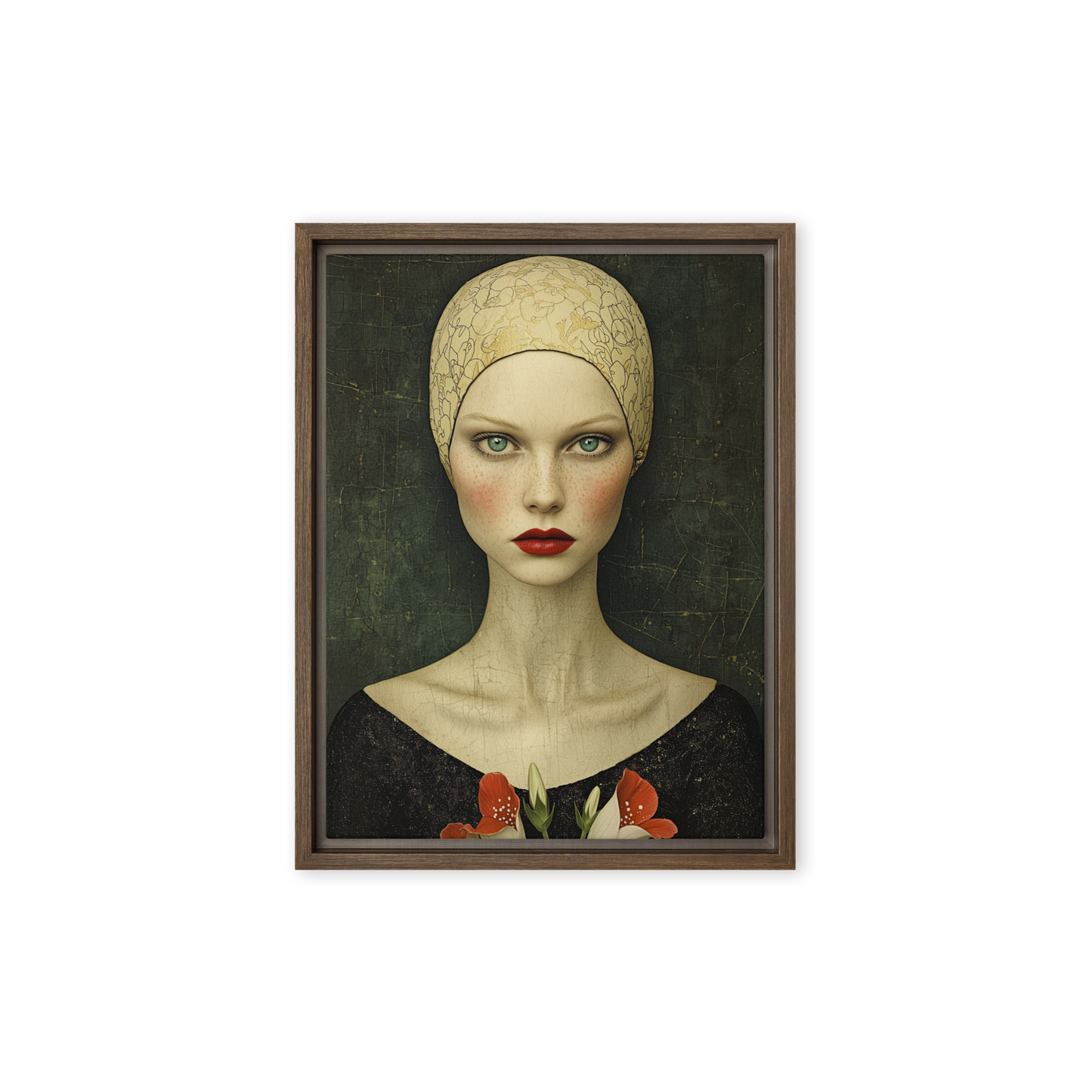 Woman in the style of Edwardian art nouveau Framed Canvas Wall Art