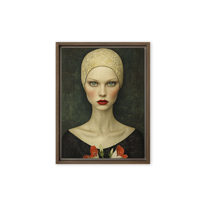 Woman in the style of Edwardian art nouveau Framed Canvas Wall Art