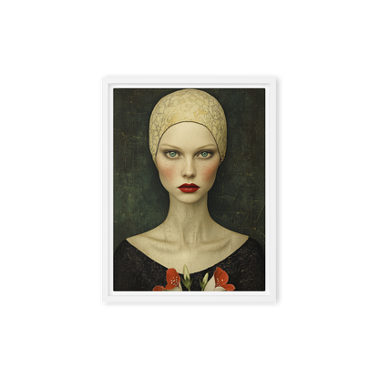 Woman in the style of Edwardian art nouveau Framed Canvas Wall Art