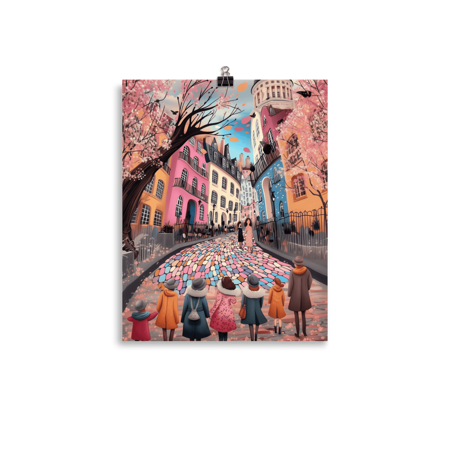 Whimsy of the Cobbled Lane Trio - Museum Quality Photo Paper Print 3 Wall Art Poster