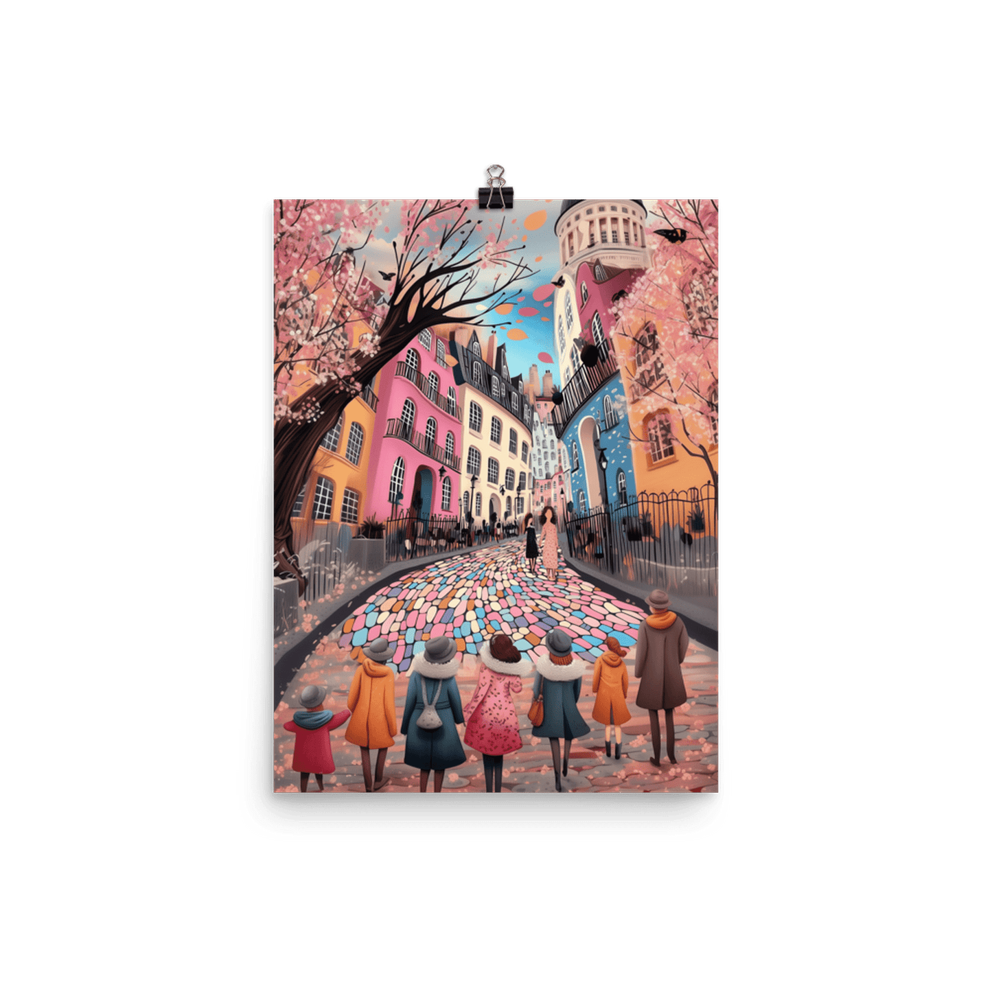 Whimsy of the Cobbled Lane Trio - Museum Quality Photo Paper Print 3 Wall Art Poster