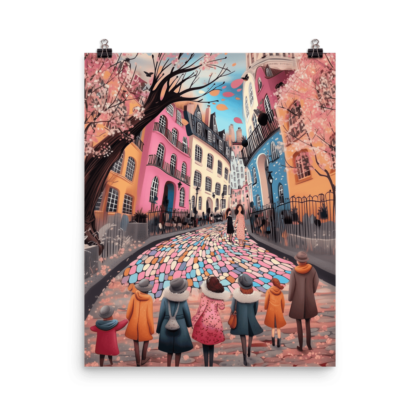 Whimsy of the Cobbled Lane Trio - Museum Quality Photo Paper Print 3 Wall Art Poster