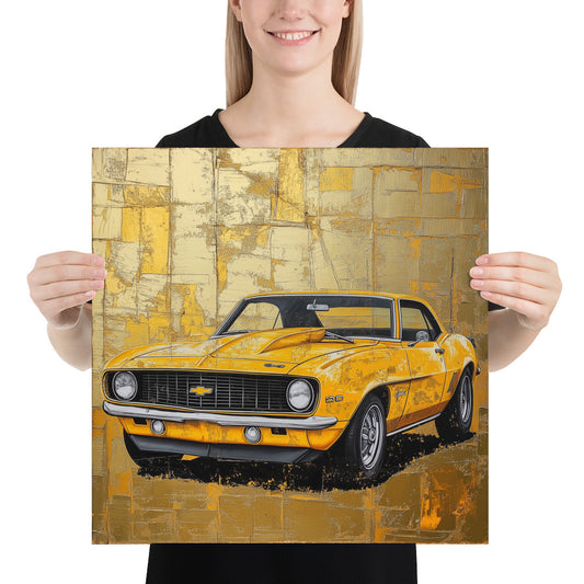 Yellow Mustang Photo paper poster