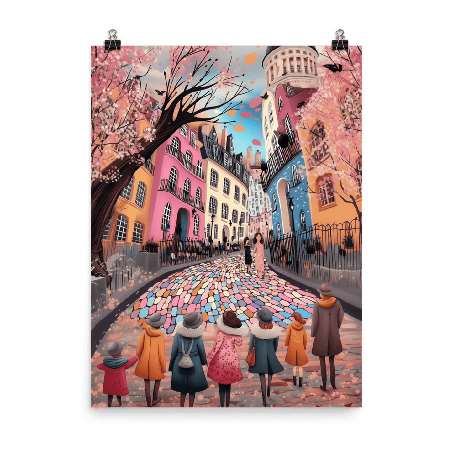 Whimsy of the Cobbled Lane Trio - Museum Quality Photo Paper Print 3 Wall Art Poster