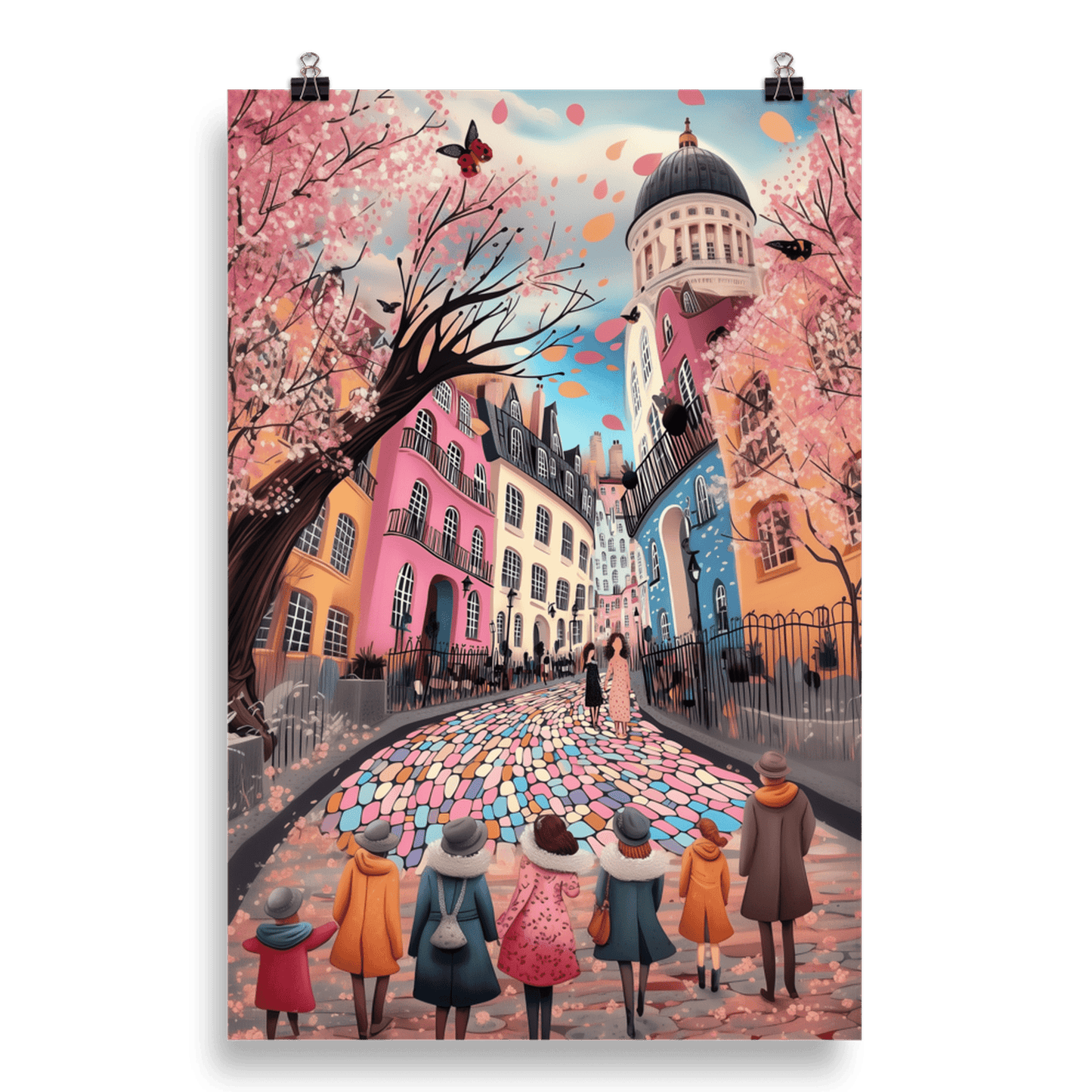 Whimsy of the Cobbled Lane Trio - Museum Quality Photo Paper Print 3 Wall Art Poster