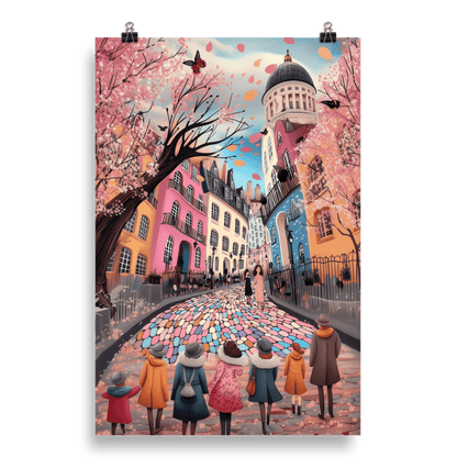 Whimsy of the Cobbled Lane Trio - Museum Quality Photo Paper Print 3 Wall Art Poster