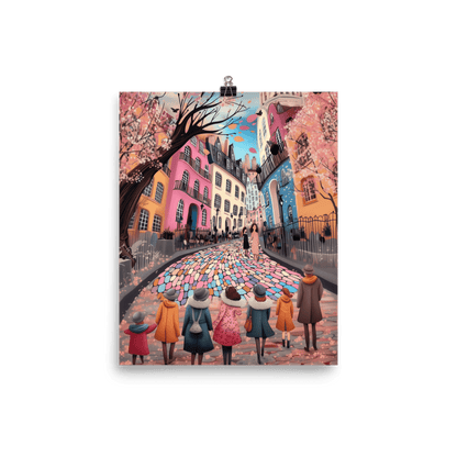 Whimsy of the Cobbled Lane Trio - Museum Quality Photo Paper Print 3 Wall Art Poster